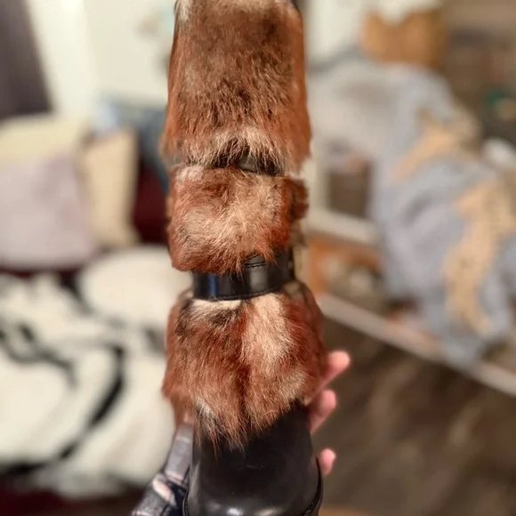 Faux Fur and Leather Women's Boots - Picture 10 of 12